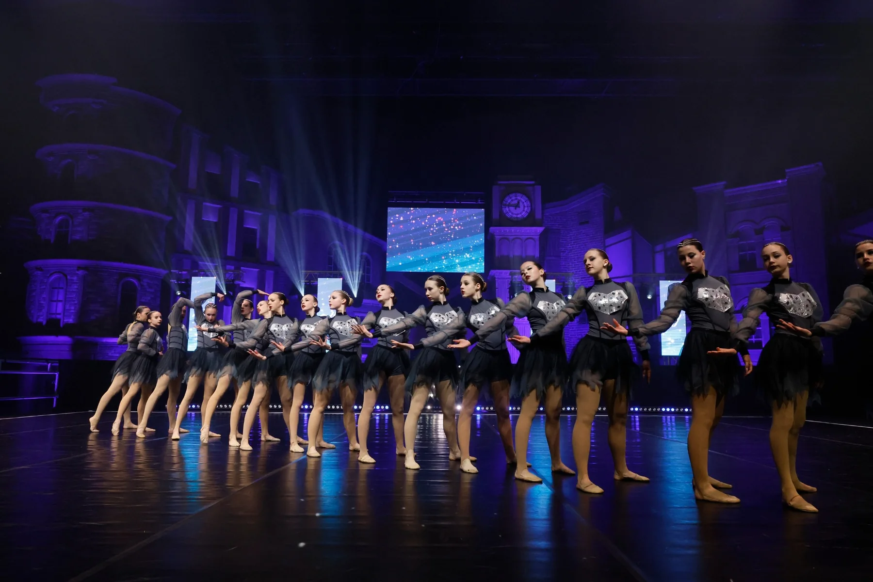 CheerLadies performing on an international competition stage