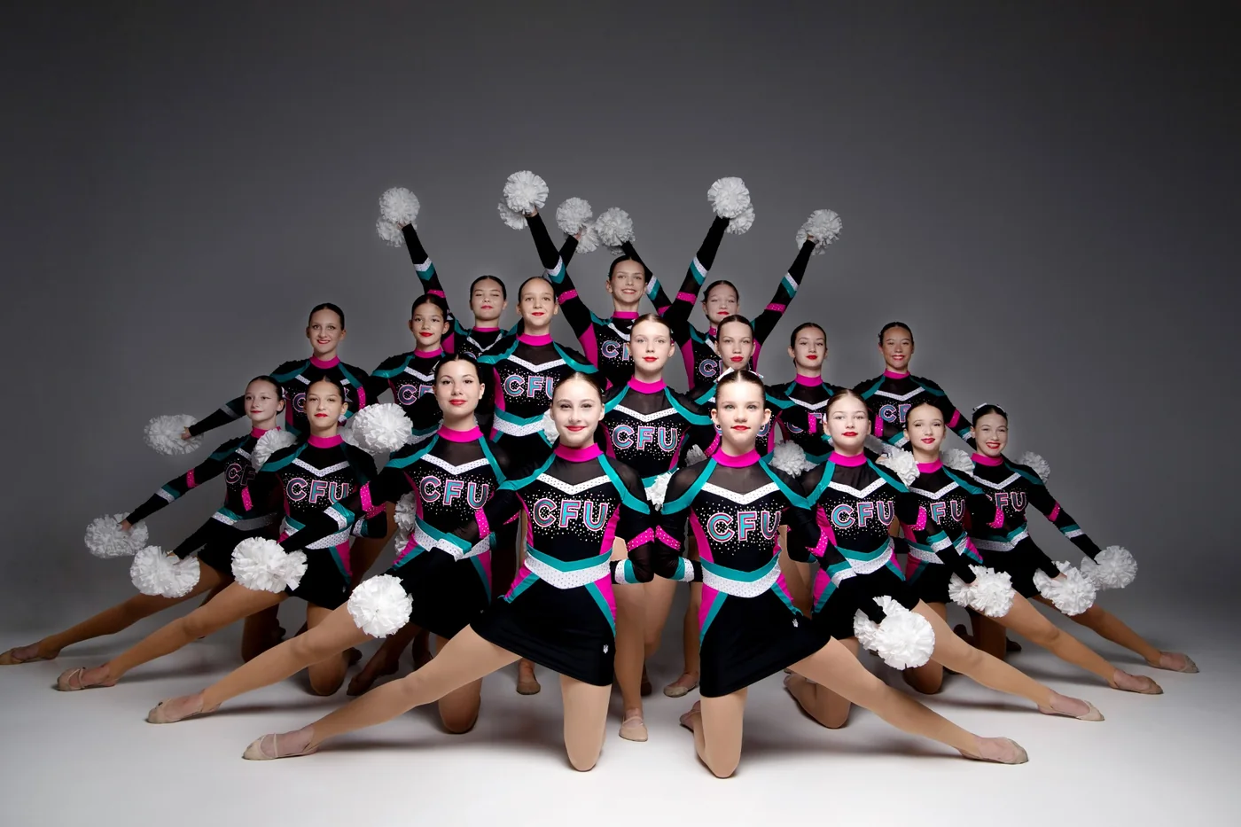 CheerLadies team studio portrait